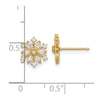 14k Madi K Polished CZ Snowflake Childrens Post Earrings