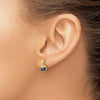 14k Madi K Polished Blue Enameled Shell Dangle Childrens Post Earrings