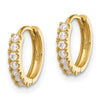 14k Madi K Polished CZ 2x11mm Hinged Hoop Earrings