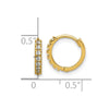 14k Madi K Polished CZ 2x11mm Hinged Hoop Earrings