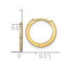 14k Madi K Polished CZ 1.25x14mm Hinged Hoop Earrings