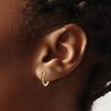 14k Madi K Black and White CZ 1x12mm Reversible Hinged Hoop Earrings
