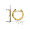 14k Madi K Black and White CZ 1x12mm Reversible Hinged Hoop Earrings