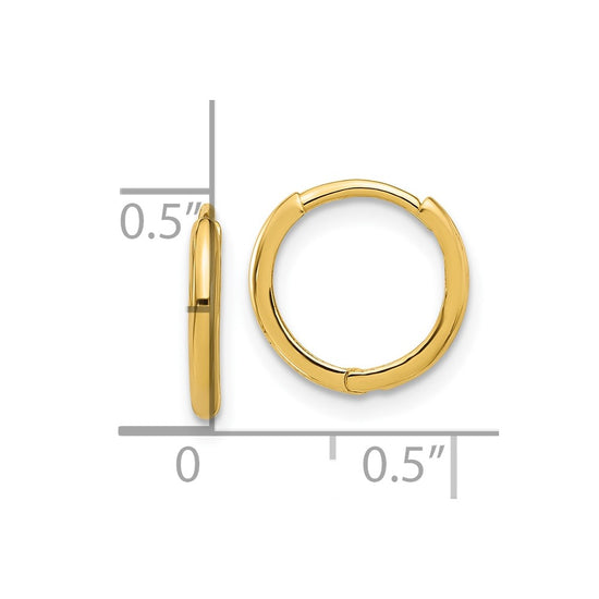 14k Madi K Polished 1.45x12mm Hinged Hoop Earrings