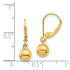 14k Madi K Dangle 6mm Bead Leverback Earrings