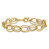 14K Polished 11mm Fancy Double Oval Link 7.5 inch Bracelet