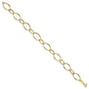 14K Polished and Textured Fancy Oval Link 7.25 inch Bracelet
