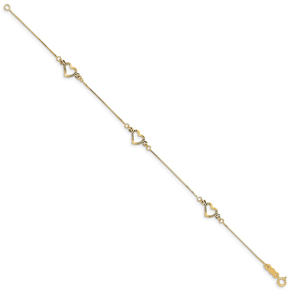 Gold Polished Heart Bracelets
