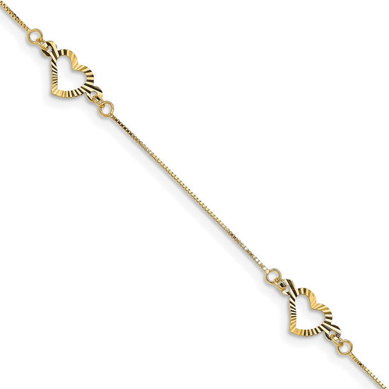 Gold Polished Heart Bracelets