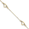 Gold Polished Heart Bracelets