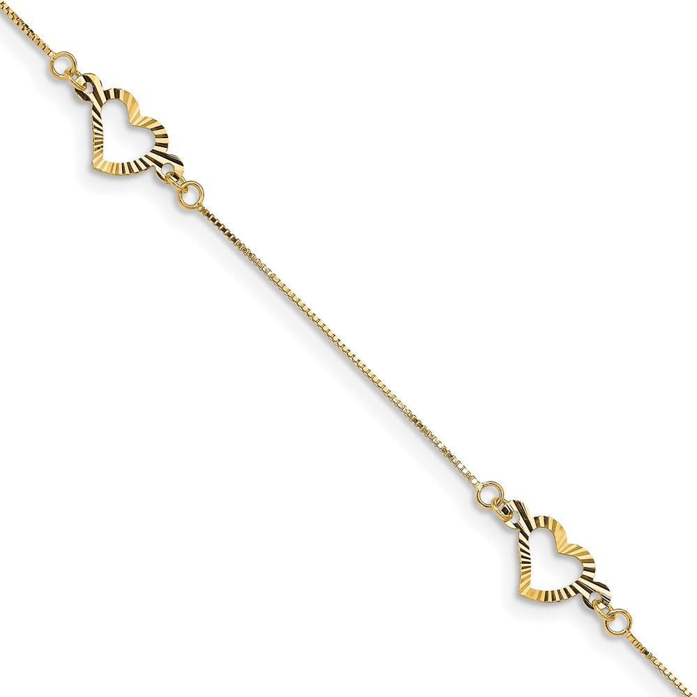 Gold Polished Heart Bracelets