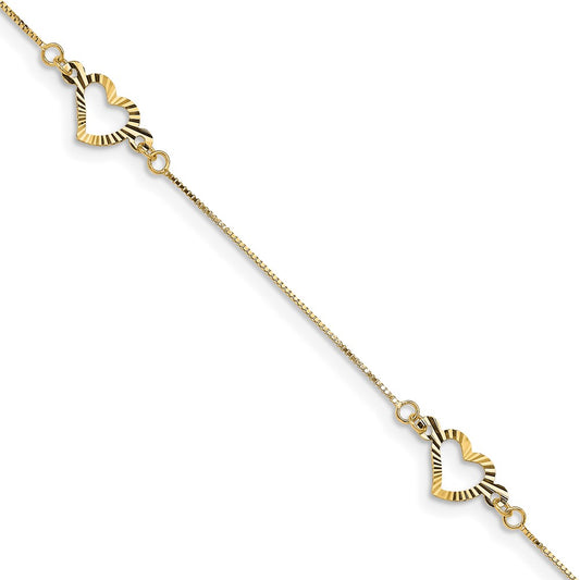 Gold Polished Heart Bracelets