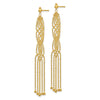 Gold Beaded Chandelier Shepard Hook Earrings