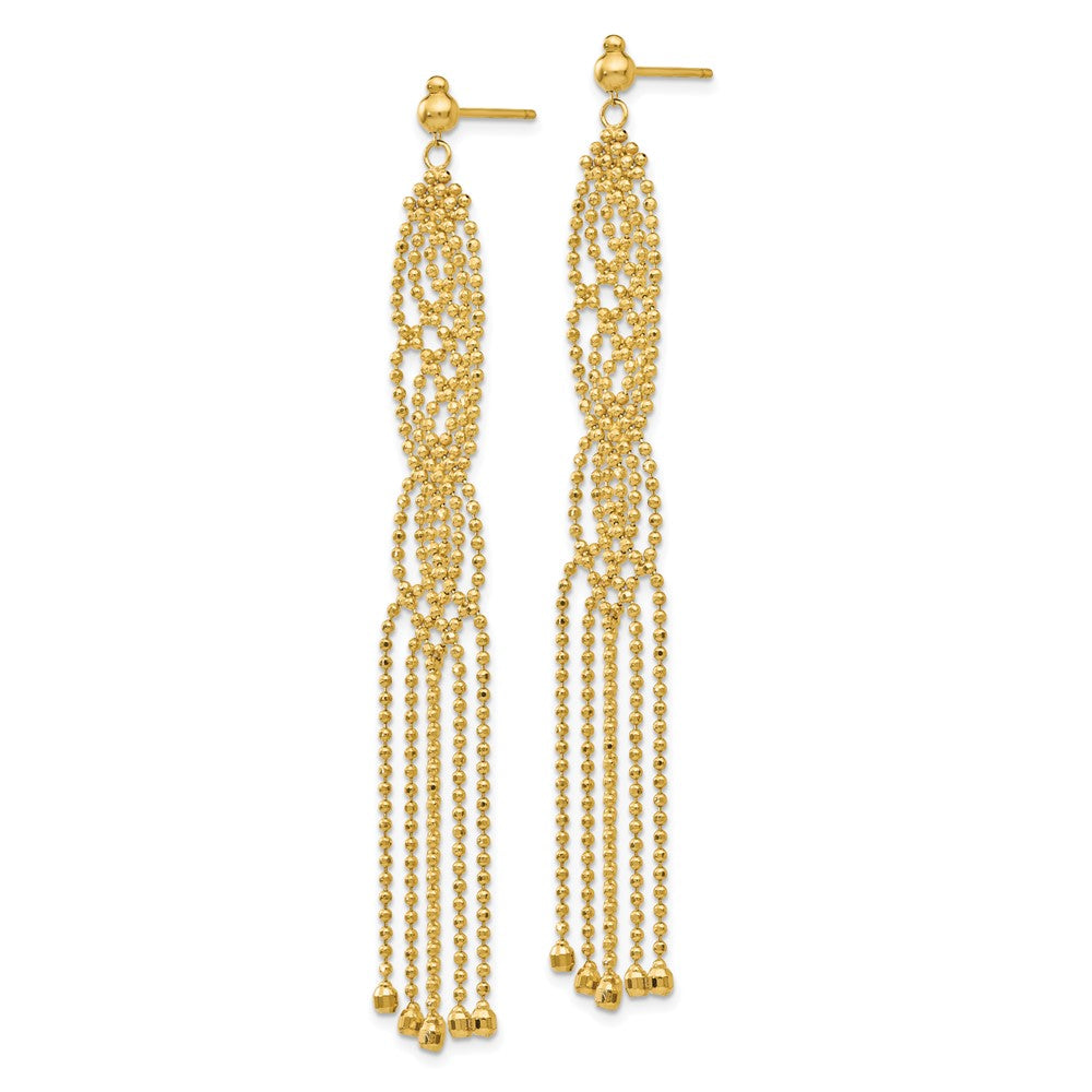 Gold Beaded Chandelier Shepard Hook Earrings