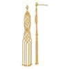 Gold Beaded Chandelier Shepard Hook Earrings
