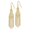 Gold Beaded Chandelier Shepard Hook Earrings