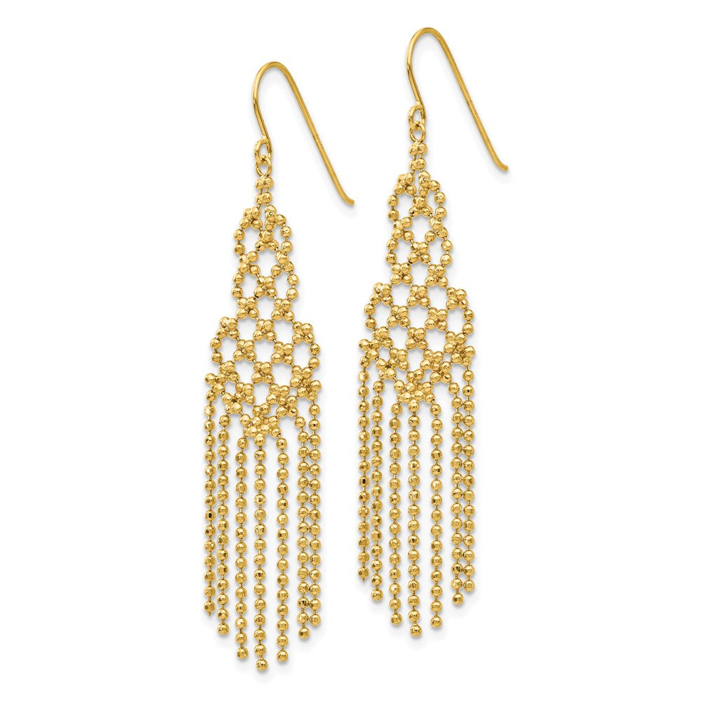 Gold Beaded Chandelier Shepard Hook Earrings