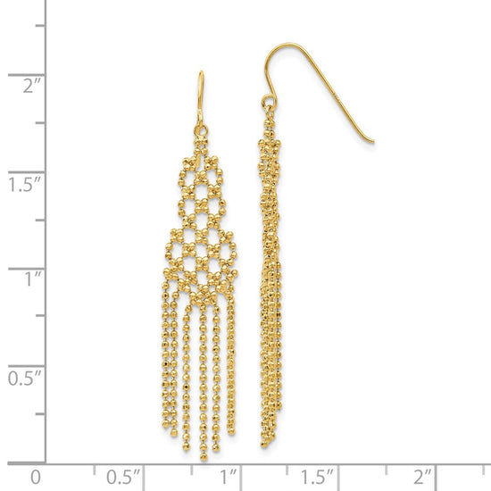 Gold Beaded Chandelier Shepard Hook Earrings
