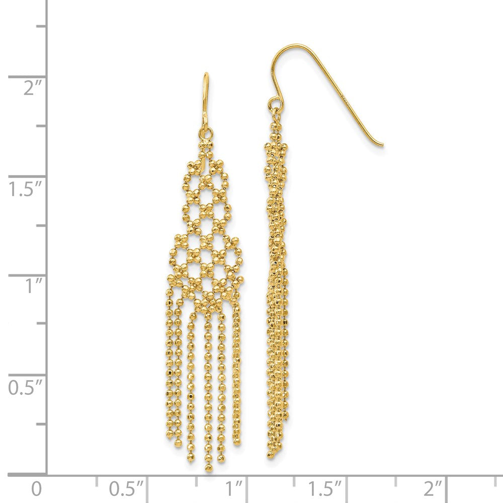 Gold Beaded Chandelier Shepard Hook Earrings
