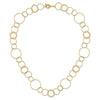 14K Polished Diamond-cut and Textured Circles 24 inch Necklace