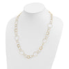 14K Polished Diamond-cut and Textured Circles 24 inch Necklace
