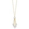 14K Two-Tone Heart Drop 16 inch Necklace Plus 2 inch Extender