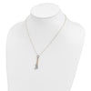 14K Two-Tone Heart Drop 16 inch Necklace Plus 2 inch Extender