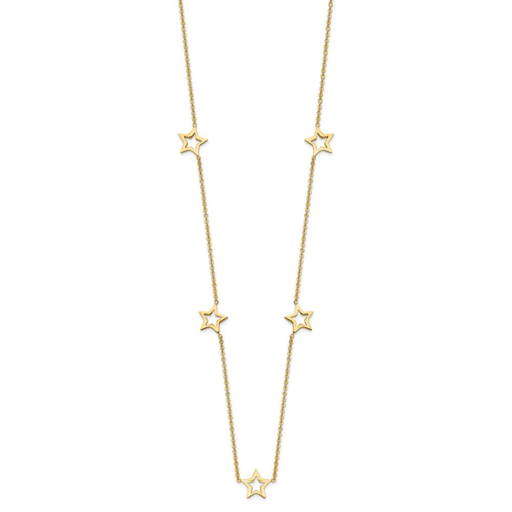 14K Open Stars 16 inch Necklace Plus 2 inch Extension