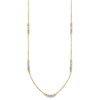 14K Two-Tone Mirror Beaded 18 inch Station Necklace