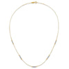 14K Two-Tone Mirror Beaded 18 inch Station Necklace