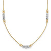 14K Two-Tone Mirror Beaded 18 inch Station Necklace