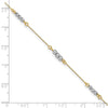 14K Two-Tone Mirror Beaded 7.25 inch Bracelet