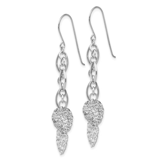 14K WG Dangle Heart Earrings