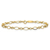 14k Polished 3mm Fancy Oval and Round Link 7.25 inch Bracelet