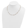14k Tri-color Polished and Textured Round Circles and Ovals 18 inch Necklace