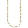 14K Two-Tone Fancy Oval Link and Mirror Bead 18 inch Necklace