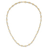 14K Two-Tone Fancy Oval Link and Mirror Bead 18 inch Necklace