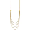 14K 5-Layer Ropa Chain Bib with Textured Side Circles 18 inch Necklace