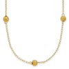 14k Polished Textured Beads 7-Station 18 inch Necklace