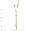 14k Diamond-cut Bead 16 inch Lariat Necklace Plus 2 inch Extension