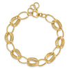 14k Polished and Textured Hollow w/1 in ext. Bracelet