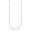 14K Two-tone Ropa Chain and Mirror Beads 16 inch Station Necklace Plus 2 inch Extender