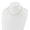 14K Two-tone Ropa Chain and Mirror Beads 16 inch Station Necklace Plus 2 inch Extender