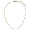 14K Two-tone Ropa Chain and Mirror Beads 16 inch Station Necklace Plus 2 inch Extender