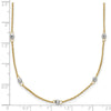 14K Two-tone Ropa Chain and Mirror Beads 16 inch Station Necklace Plus 2 inch Extender