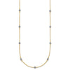 14K Two-tone Diamond-cut Beads 16 inch Station Necklace Plus 2 inch Extender