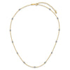 14K Two-tone Diamond-cut Beads 16 inch Station Necklace Plus 2 inch Extender
