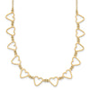 14K Open Flat Hearts 18 inch Necklace Plus 2 inch Extender