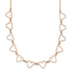 14k Two-tone Oval Cable with Open Flat Hearts w/ 2in ext Necklace
