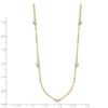 14K Two-tone Diamond-cut Stars with Oval Chain 16 inch Station Necklace Plus 2 inch Extender
